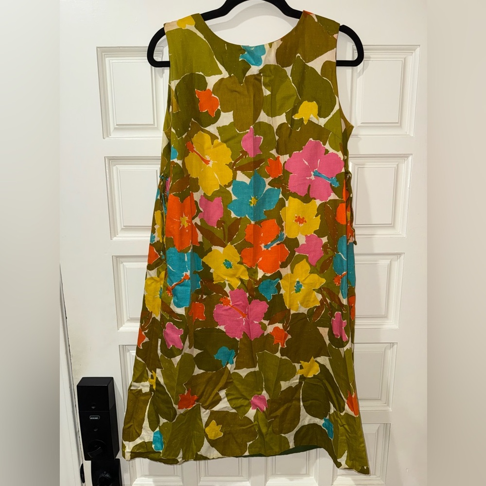 Vintage Floral Sleeveless Dress - Multicolor